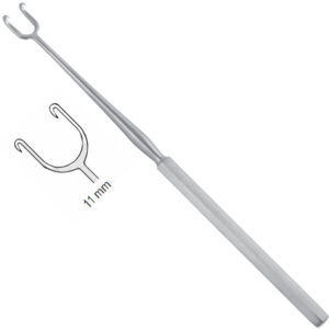 Hook McIndoe 2-prongs sharp 11mm, 150mm