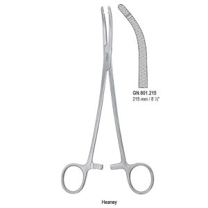 Kleszcze Heaney do histerektomii zagięte 1 ząb, 205mm