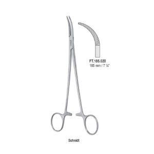 Kleszczyki naczyniowe Schnidt mocno zagięte 185mm