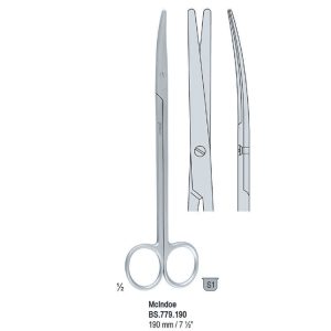 Nożyczki McIndoe zagięte 190mm