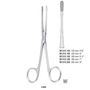 Kleszcze Lister do materiałów opatrunkowych proste 130mm