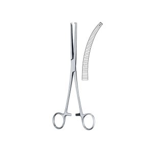 Kleszczyki naczyniowe Kocher zagięte 1x2 ząbki, 145mm