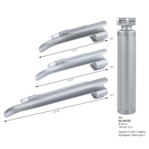 Zestaw laryngoskopowy z oświetleniem konwencjonalnym Magill z łyżkami fig.1 do 3 + Midi uchwyt