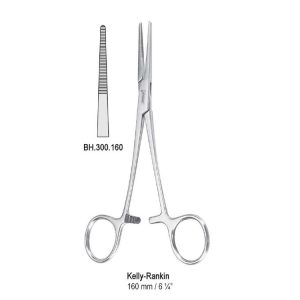 Kleszczyki naczyniowe Kelly-Rankin proste 160mm
