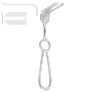 Retractor soft tissue Obwegeser with slit 75x22mm, 160mm