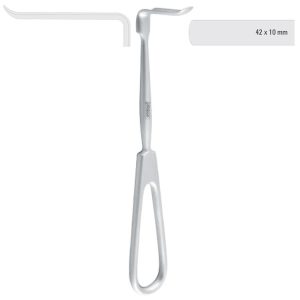 Retractor soft tissue Obwegeser downward 42x11mm, 220mm