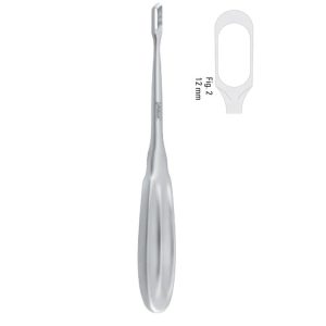 Curette bone Tessier straight 12mm, 215mm