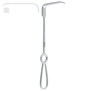 Retractor ramus Obwegeser downward 75x11/15mm, 220mm