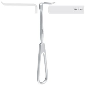 Retractor soft tissue Obwegeser upward 55x12mm, 170mm