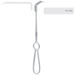 Retractor soft tissue Obwegeser downward 55x12mm, 220mm