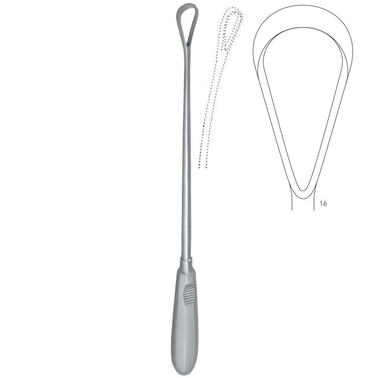 Skrobaczka maciczna Recamier ostra-giętka 40mm 360mm fig.16