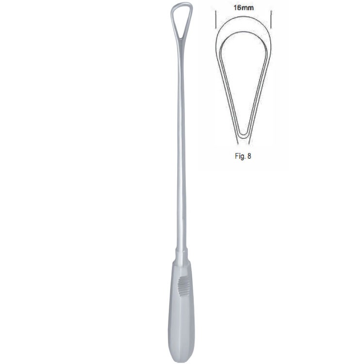 Skrobaczka maciczna Recamier tępa-sztywna 16mm 310mm fig.8