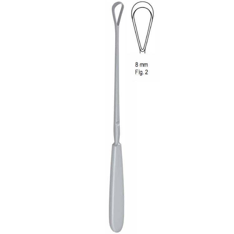 Skrobaczka maciczna Sims tępa-sztywna 8mm 255mm fig.2