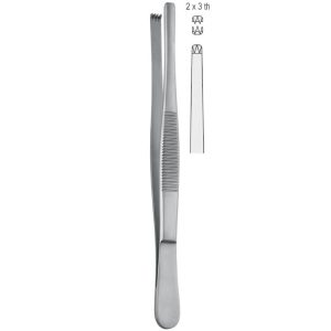 Penseta chirurgiczna Standard 2x3 ząbki 115mm