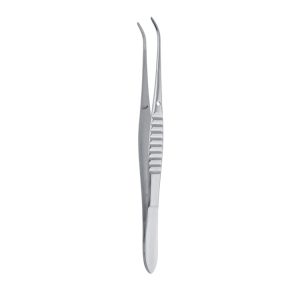 Penseta anatomiczna ząbkowana Iris zagięta 110mm