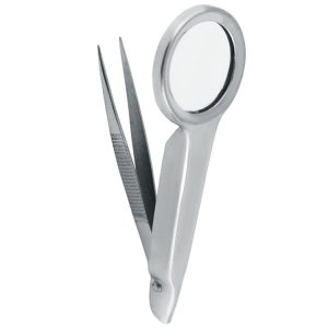 Penseta do odłamków prosta z lupą 80mm