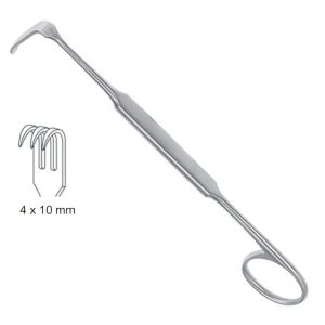 Hak Meyerding 3-zębny ostry uchwyt pierścieniowy 10x4mm/180mm