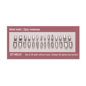 Zęby metalowe bez korzeni do typodontu (28 szt.)