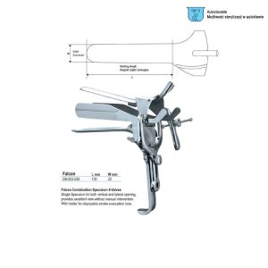 Wziernik pochwowy Falcon-Combination 100x22mm