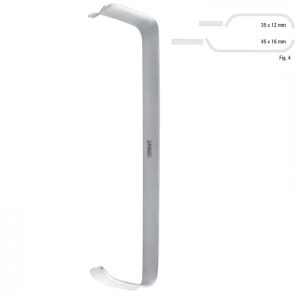 Retractor soft tissue Tessier serrated fig.4, 150mm