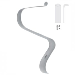 Retractor soft tissue Tessier s-shape fig.4, 125mm