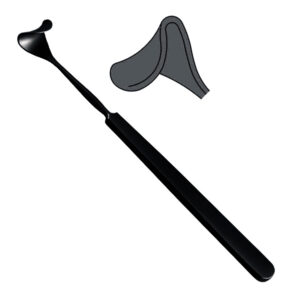 Retractor orbital/eye lid Tessier 17.5mm, 150mm black