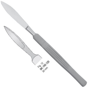 Scalpel stainless steel pointed 30mm blade fig. 12