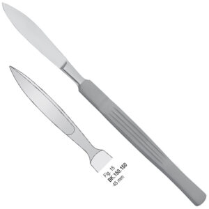 Scalpel stainless steel pointed 45mm blade fig. 15