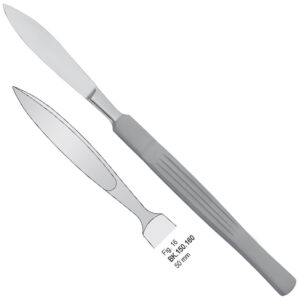Scalpel stainless steel pointed 50mm blade fig. 16