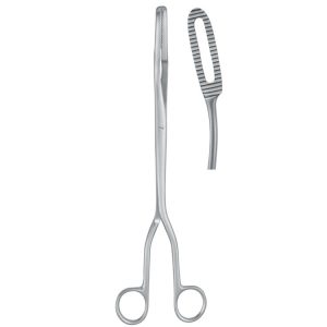 Kleszcze Sopher do łożyska i jaja płodowego zagięte do przodu 12mm/280mm