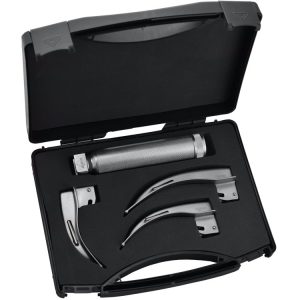 Macintosh Zestaw laryngoskopowy z wymiennym światłowodem (rękojeść standard + łyżki fig.1, 2, 3)