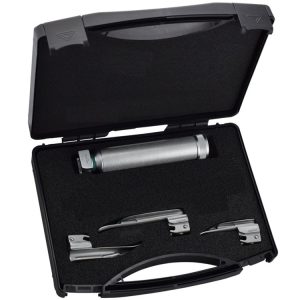 Miller Zestaw laryngoskopowy ze zintegrowanym światłowodem (Max-Led rękojeść wąska + łyżki fig.00, 0, 1)