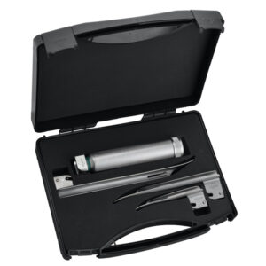 Laryngoscope detacheable fiber optic Miller set blades fig. 1 to 3 + Midi handle