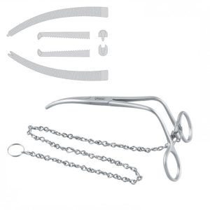 Clamp coronoid holding Arnett 1x2th curved with chain