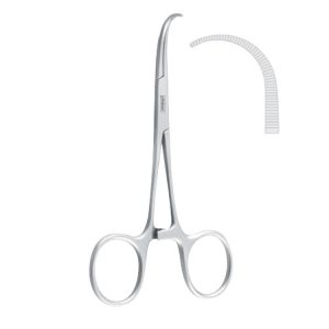 Forceps wire grasping Obwegeser fig.1 curved 130mm
