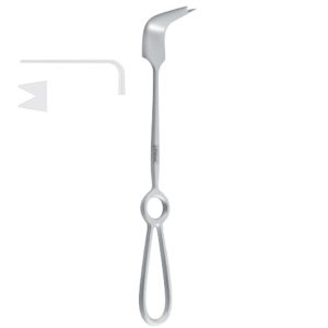 Retractor nasal spine Obwegeser 45x10/23mm, 220mm