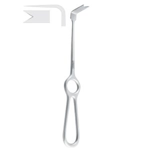 Retractor nasal spine Obwegeser 28x8mm, 220mm