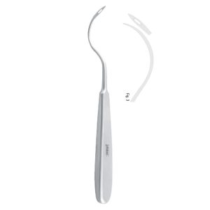 Awl illiac crest Tessier with eye curved 210mm