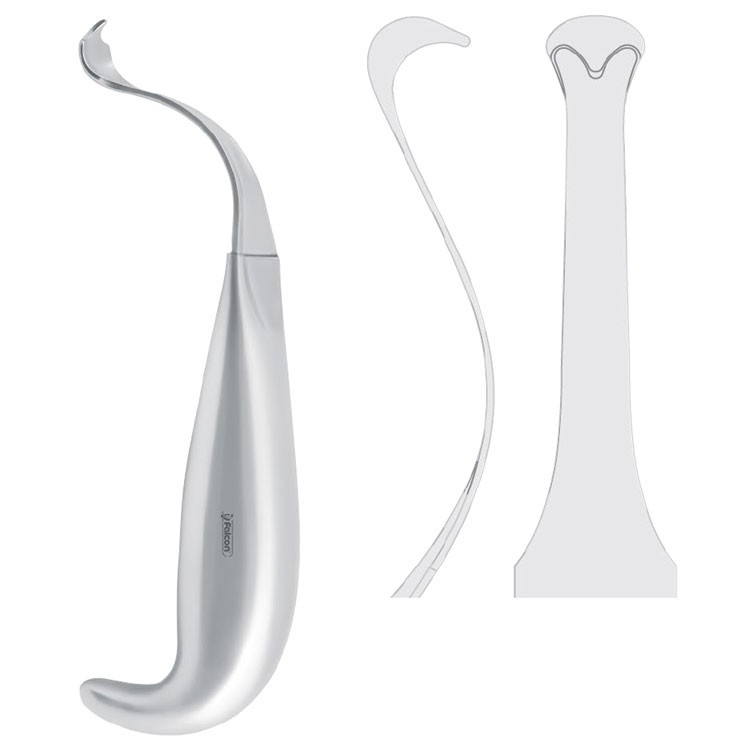 Retractor mandibular body Steinberg 10mm, 155mm