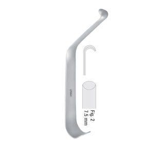 Niederdellmann Hak kanałowy koniec kształt V 7.5mm/165mm fig.2