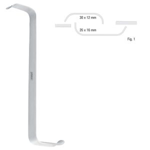 Tessier Hak do tkanek miękkich kształt Z ząbkowane fig.1, 150mm, czarny