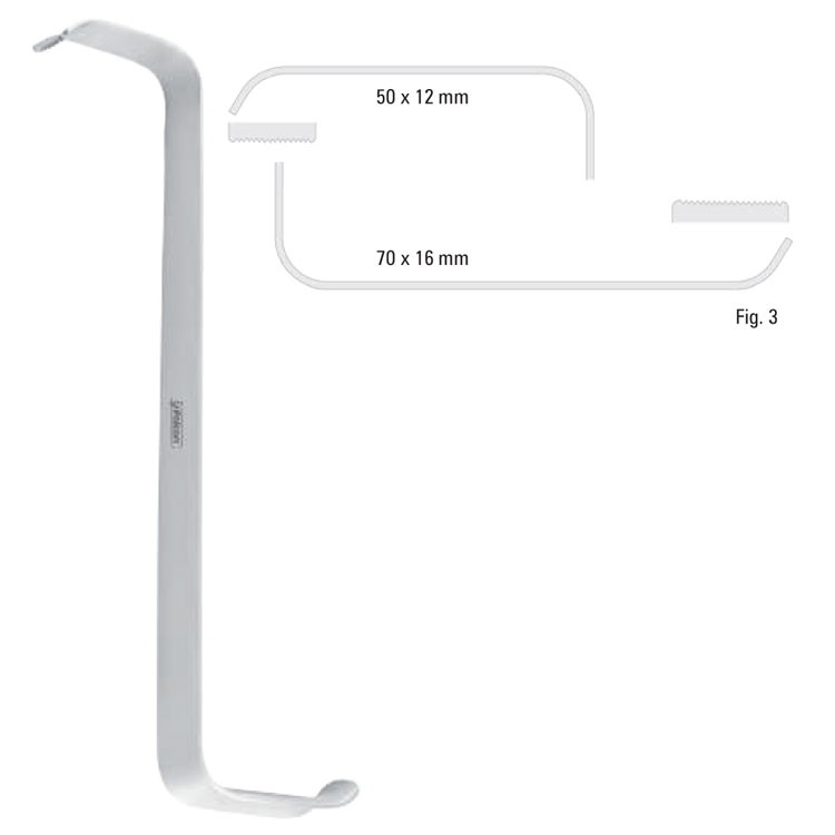 Tessier Hak do tkanek miękkich kształt Z ząbkowane fig.3, 150mm
