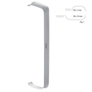 Retractor soft tissue Tessier serrated fig.1, 150mm black