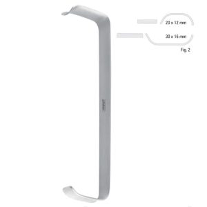 Retractor soft tissue Tessier serrated fig.2, 150mm black