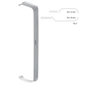 Retractor soft tissue Tessier serrated fig.3, 150mm black