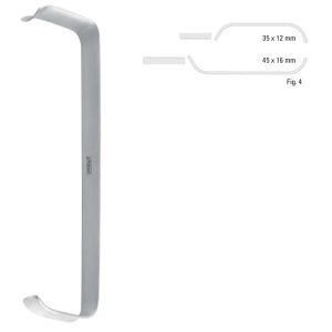 Retractor soft tissue Tessier serrated fig.4, 150mm black