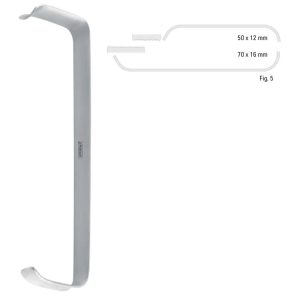 Retractor soft tissue Tessier serrated fig.5, 150mm black