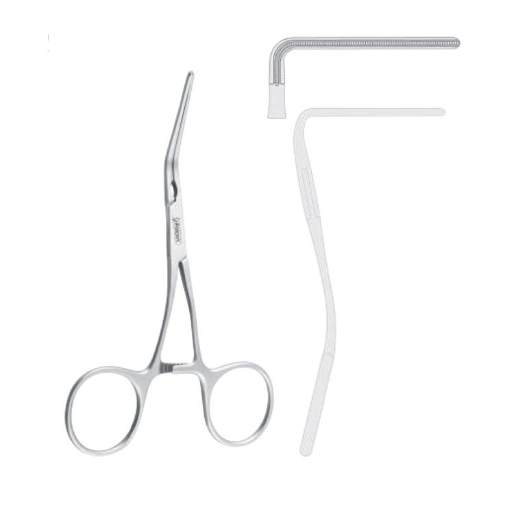 Forceps TMJ disc/bi-laminar zone Falcon atraumatic 45° 165mm
