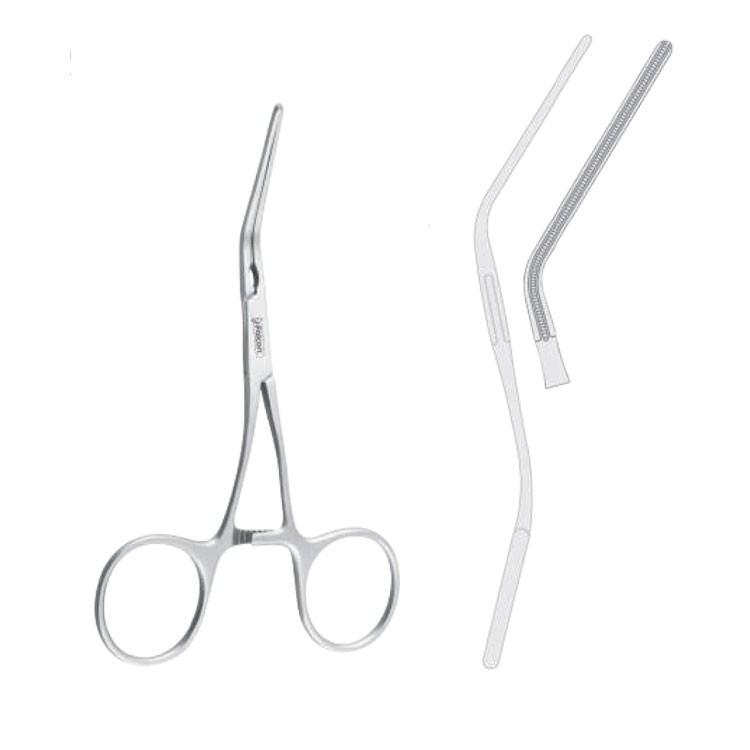 Forceps TMJ disc/bi-laminar zone Falcon atraumatic 90° 100mm