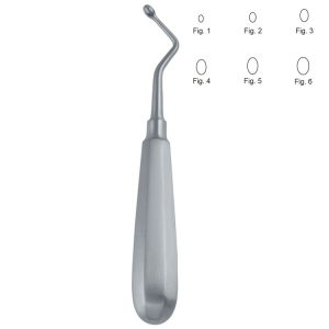 Łyżeczka kostna mod.USA lewa zagięta fig 5, 160mm